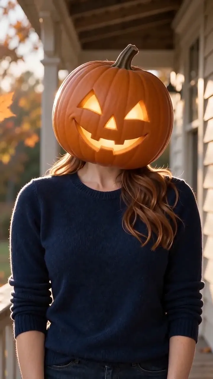 AI Pumpkin Face Video Generator example